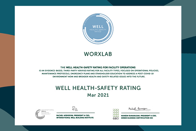 Human-centred workplace solutions across safety, interaction, concentration, and recovery themes support WELL Health-Safety Rating outcomes.